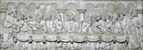 Panoramic Shot Of Last Supper Sculpture On Wall At Church
