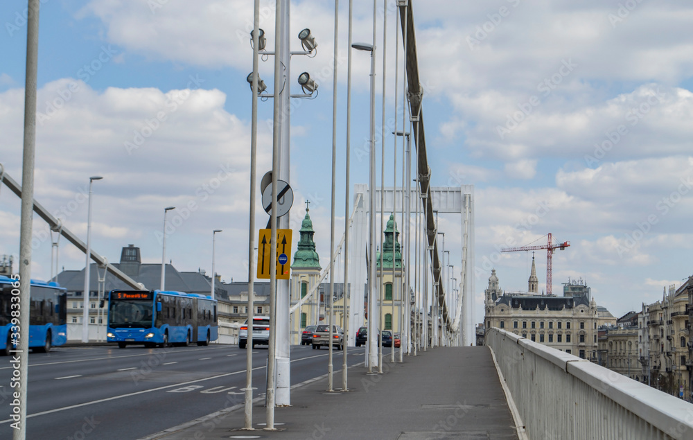 Fototapeta premium bridge over the river and exit to Battyani Square - Budapest Square