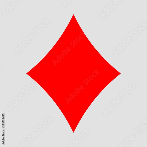 Vector high quality illustration of the french playing cards suit of Diamonds red symbol isolated on white background - Suits of Diamond graphic representation