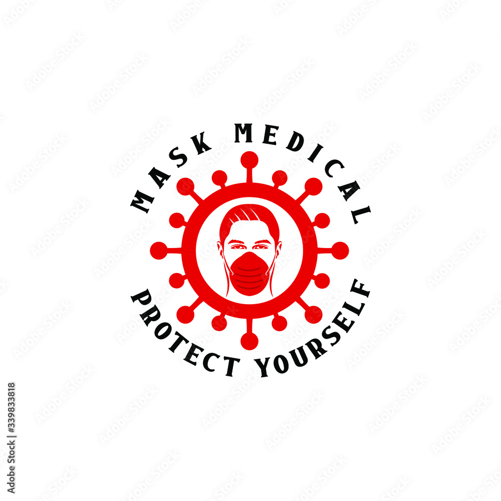 Mask man a medical logo design. Awesome modern mask man logo. A mask man medical logotype. Mask man a medical logo design. Awesome modern mask man logo. A mask man medical logotype.