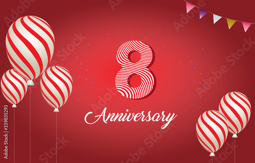 8 years anniversary celebration logo vector template design illustration