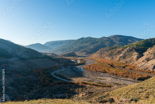 mountainous landscape near the Beninar reservoir in Spain