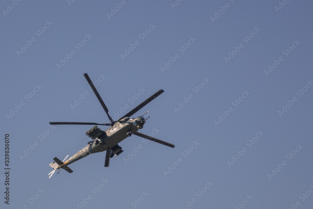 Aerobatics on a Mi-35 Hind helicopter Aerobatics on a Mi-35 Hind helicopter