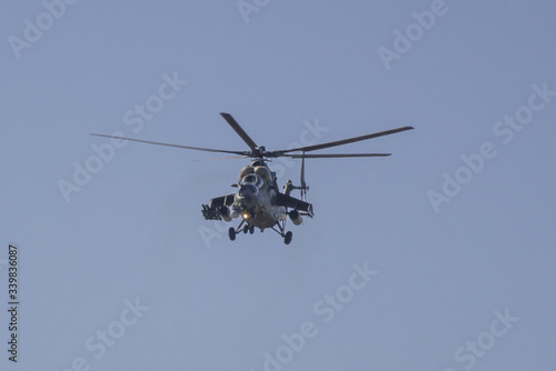 Aerobatics on a Mi-35 Hind helicopter