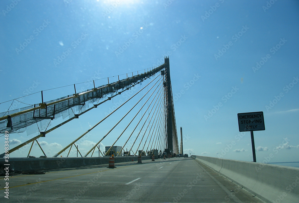 Obraz premium Bridge, Sunshine Skyway Bridge, Tampa Bay, Florida USA