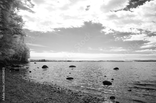 lake asnen, sweden, infrared recording photo