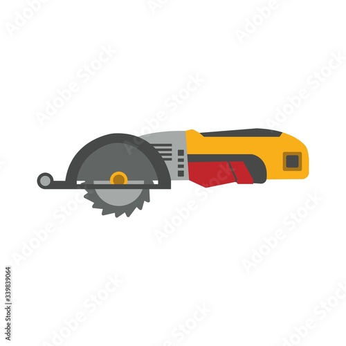 Industrial power isolated on white background. Electric construction tool, drilling and repair house work.