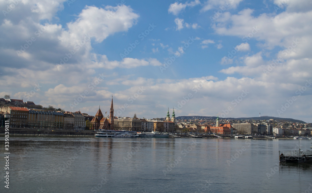 view of the Danube river and the coast of Budapest