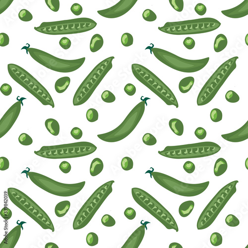 seamless pattern with peas. peas pattern on white background.