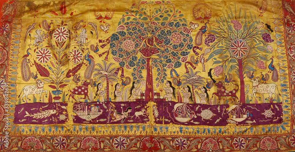 embroidery on fabric, royal Rajasthan, India embroidery on fabric, royal Rajasthan, India