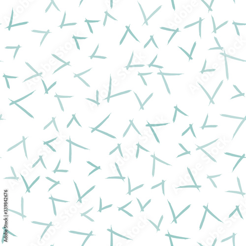 Abstract seamless pattern with intersecting green lines, triangle on a white background. Vector texture, illustration. Template.