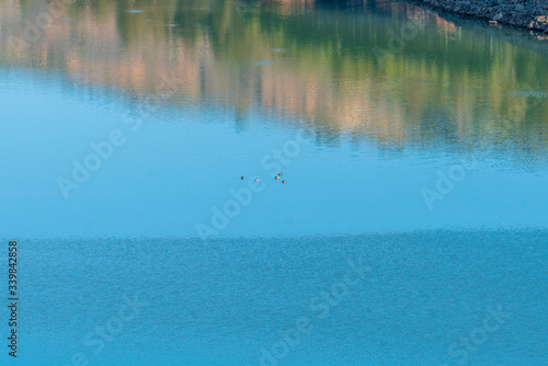 blue waters of the Beninar reservoir (Spain)