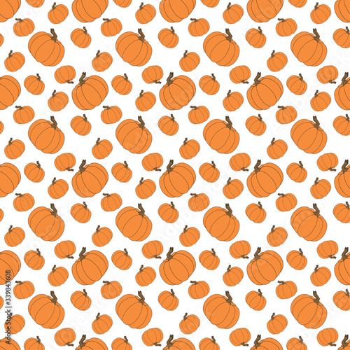 seamless pattern of flat pumpkin. pumpkin shape for thanks giving.