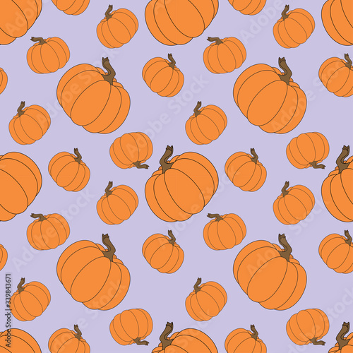 seamless pattern of flat pumpkin. pumpkin shape for thanks giving.