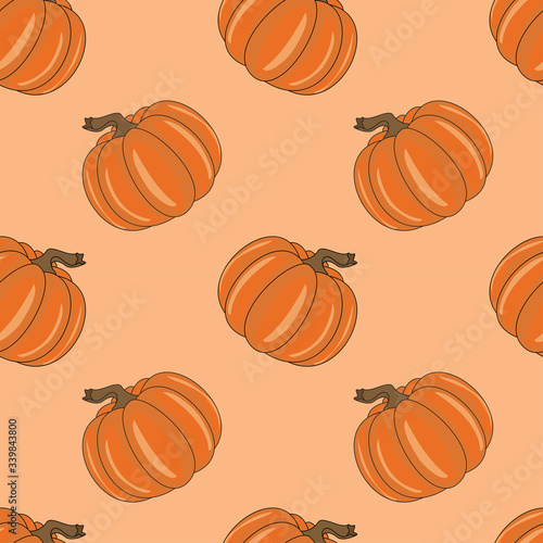 seamless pattern of flat pumpkin. pumpkin shape for thanks giving.