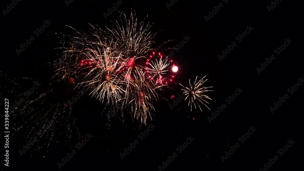 Isolated Fireworks on deep black background Isolated Fireworks on deep black background