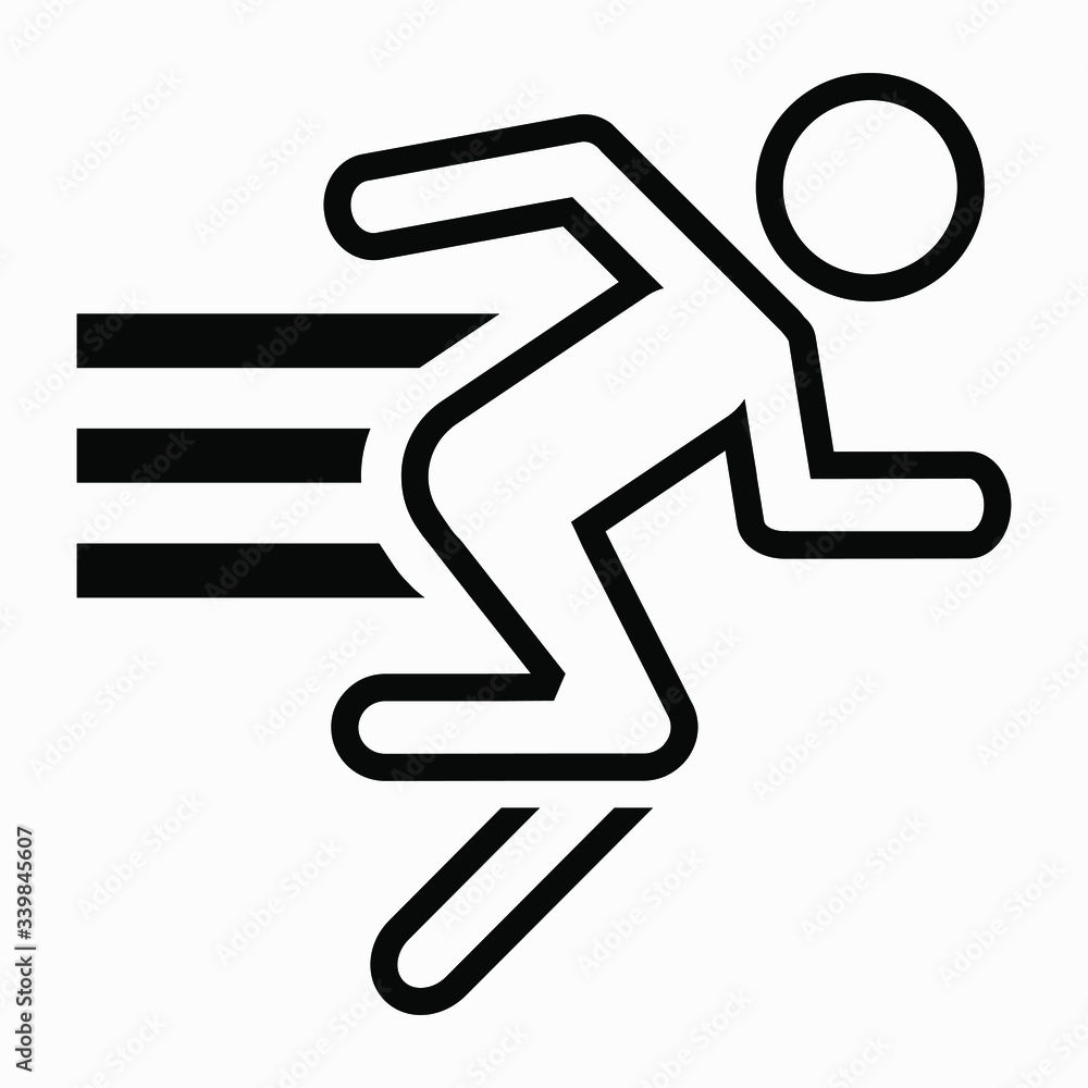Running man icon isolated minimal single flat linear icon for application and info-graphic. Commercial line vector icon for websites and mobile minimalistic flat design. Running man icon isolated minimal single flat linear icon for application and info-graphic. Commercial line vector icon for websites and mobile minimalistic flat design.