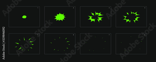 spark animation sprite sheet. Smoke animation  for game, cartoon or animation 