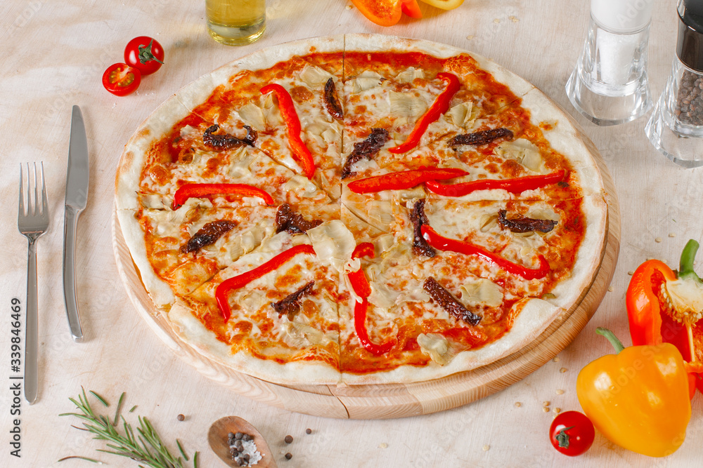 Pizza with anchovy
