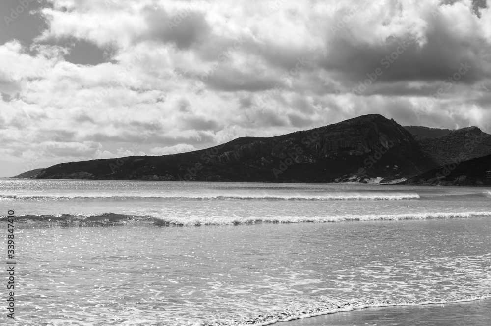 Seascape in black and white