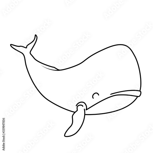Coloring book: cachalot or sperm whale character