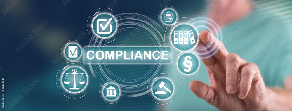 Man touching a compliance concept Man touching a compliance concept