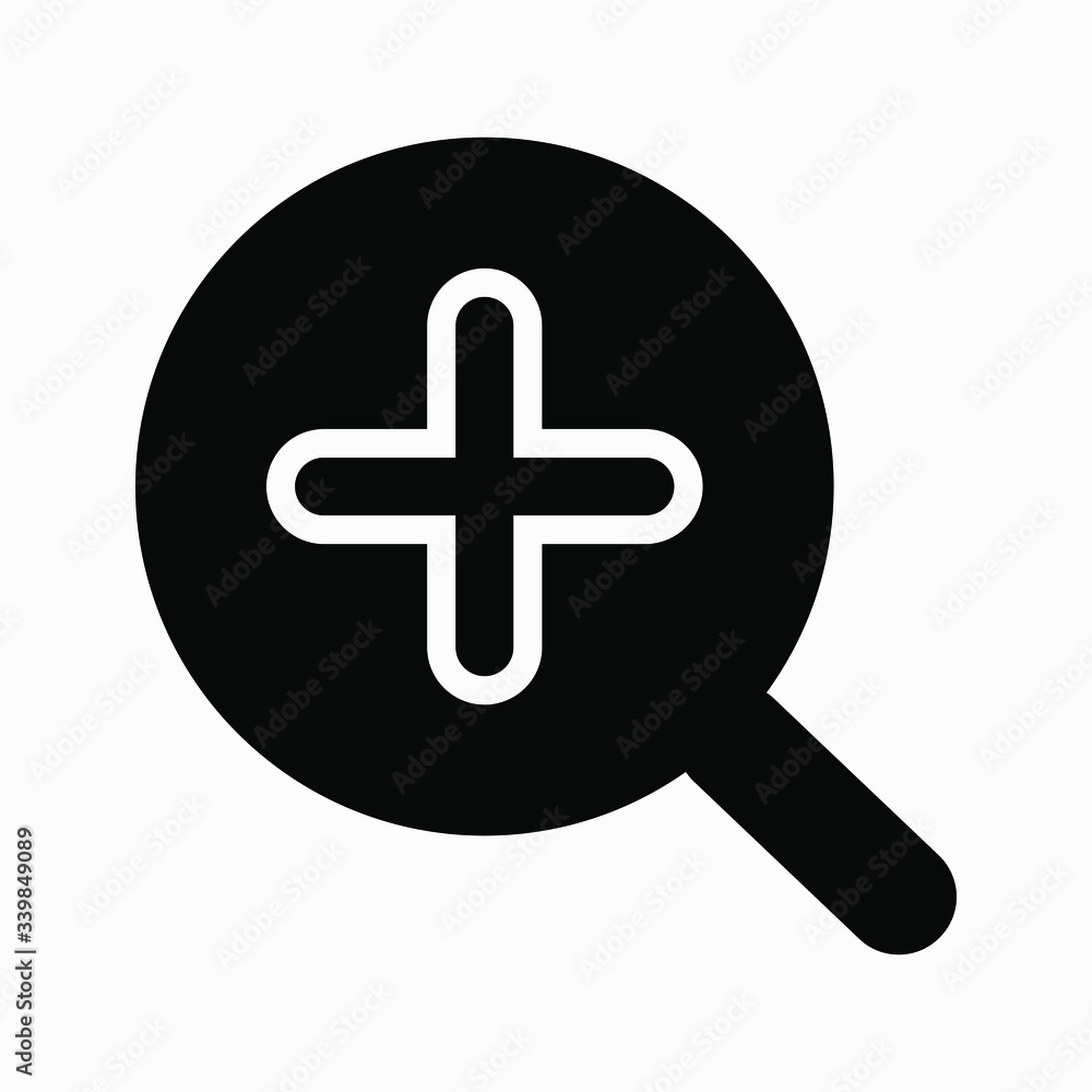 New Magnifier glass sign icon. Zoom tool. New Navigation Flat magnifier glass icon. Vector icon. New Magnifier glass sign icon. Zoom tool. New Navigation Flat magnifier glass icon. Vector icon.