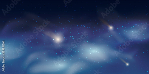 Stars in night sky, starry light, galaxy space background. 