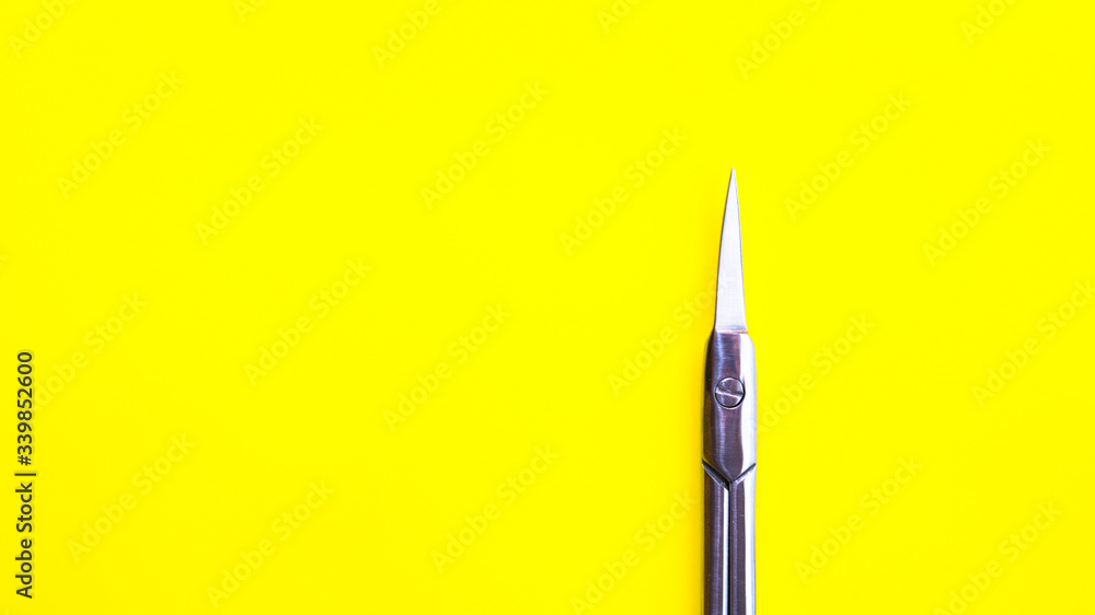 Manicure tool on a yellow background. Manicure tool on a yellow background.