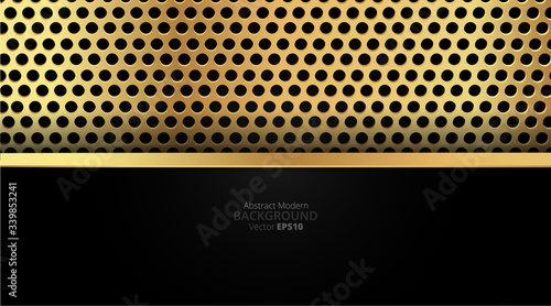 Metallic chrome golden dark grey elegant realistic geometric abstract modern frame vector background hi-tech techno futuristic rippled decoration