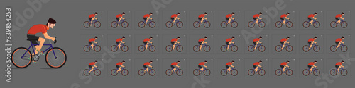 Cycling  animation. Cycle riding animation . Sprite sheet of Cycling. Animation for game or cartoon. Frame by frame animation. [Converted]