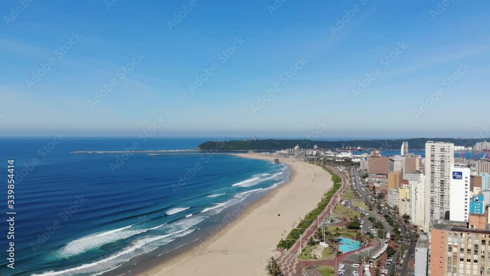Static view Durban beachfront from an aerial view Static view Durban beachfront from an aerial view