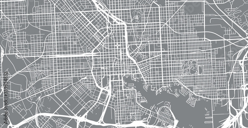 Urban vector city map of Balitmore, Maryland, United States of America