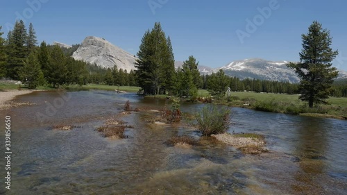 Close shot of river in Tuolumne Meadows, Califonia