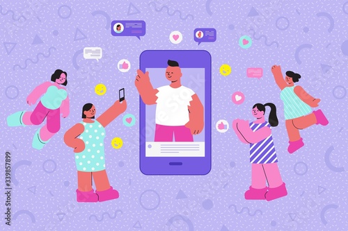 Media Influencer Flat Composition