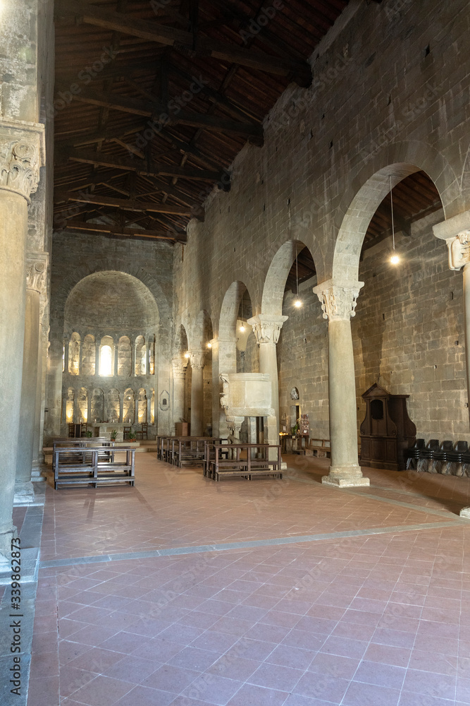 Medieval church of Gropina, Tuscany, interior