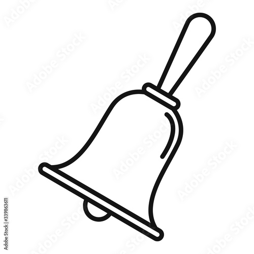 School lesson bell icon. Outline school lesson bell vector icon for web design isolated on white background