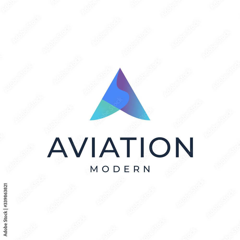 logo design modern from the symbol letter A full color nuances of the world of flight logo design modern from the symbol letter A full color nuances of the world of flight