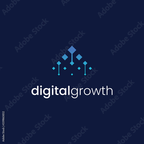 logo design modern advanced digital growth technology