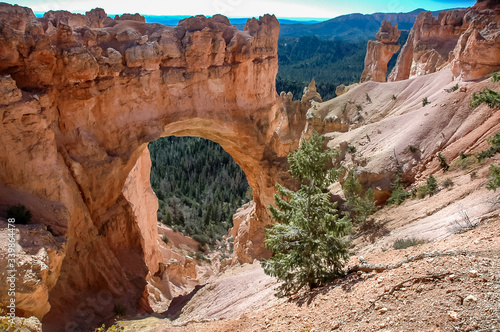 A beautiful rock arch in the bryce canyon