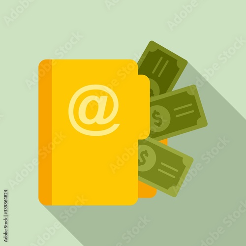 Money file folder icon. Flat illustration of money file folder vector icon for web design