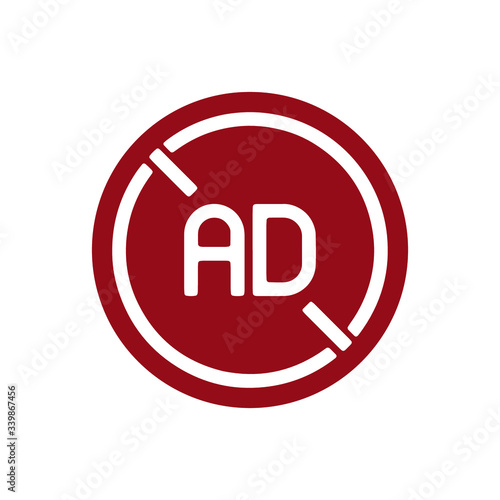 Ad blocker glyph icon vector on white background. Flat vector ad blocker icon symbol sign from modern marketing collection for mobile concept and web apps design.
