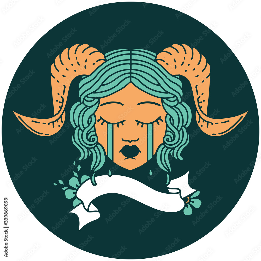 Fototapeta premium tiefling character face icon