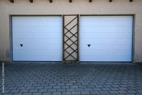 garage door in a parking garage