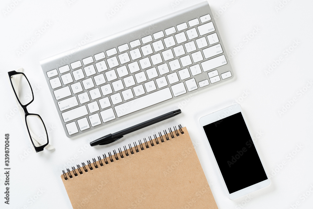 Still life of modern office workspace with gadgets Still life of modern office workspace with gadgets