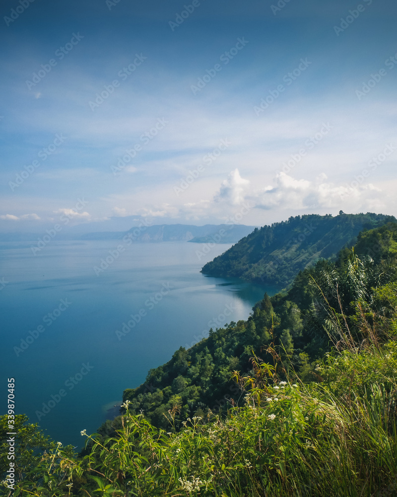 Lake Toba and mountains