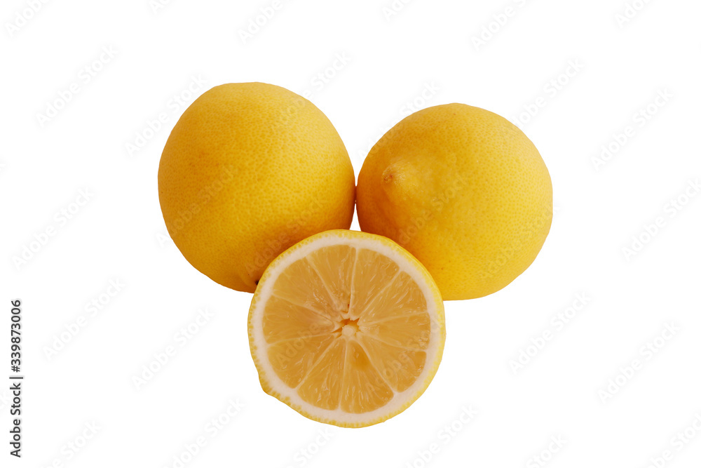fresh lemon isolated with white background