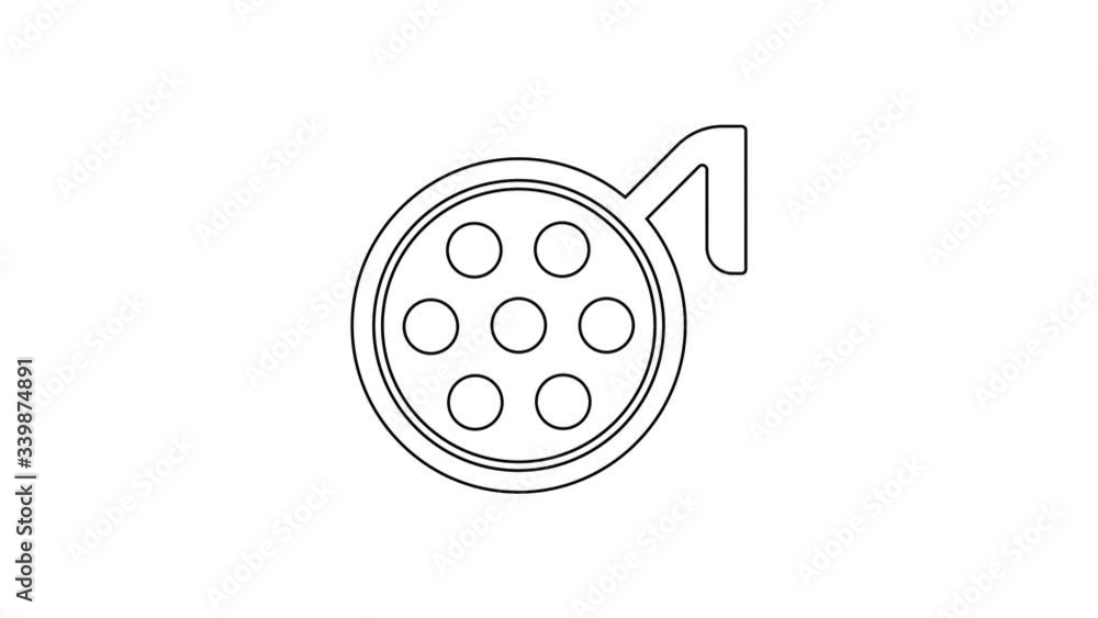 Black line Surgery lamp icon isolated on white background. 4K Video motion graphic animation Black line Surgery lamp icon isolated on white background. 4K Video motion graphic animation