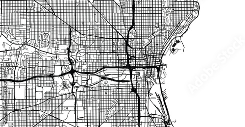 Urban vector city map of Milwaukee, Wisconsin, United States of America