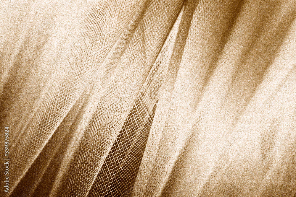 Gold snakeskin fabric texture - obrazy, fototapety, plakaty 